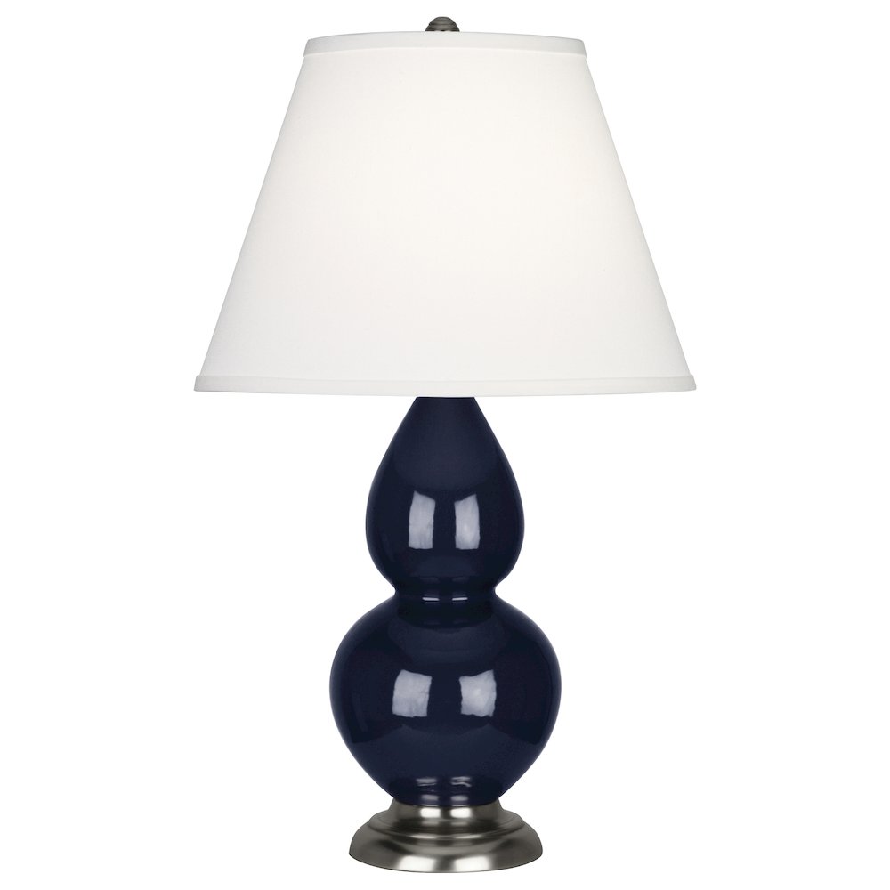 Midnight Small Double Gourd Accent Lamp in Midnight Blue Glazed Ceramic Color. Picture 1