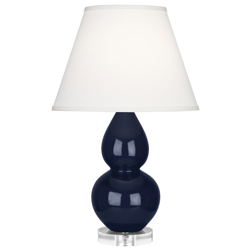 Midnight Small Double Gourd Accent Lamp in Midnight Blue Glazed Ceramic Color. Picture 1