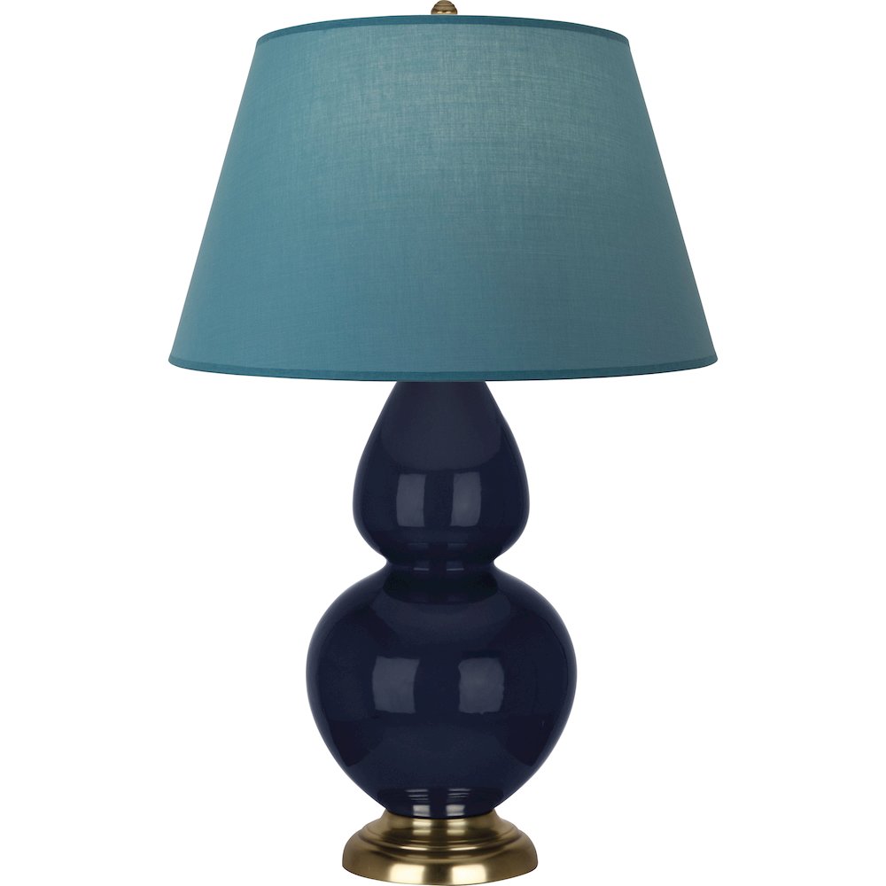 Midnight Double Gourd Table Lamp in Midnight Blue Glazed Ceramic Color. Picture 1