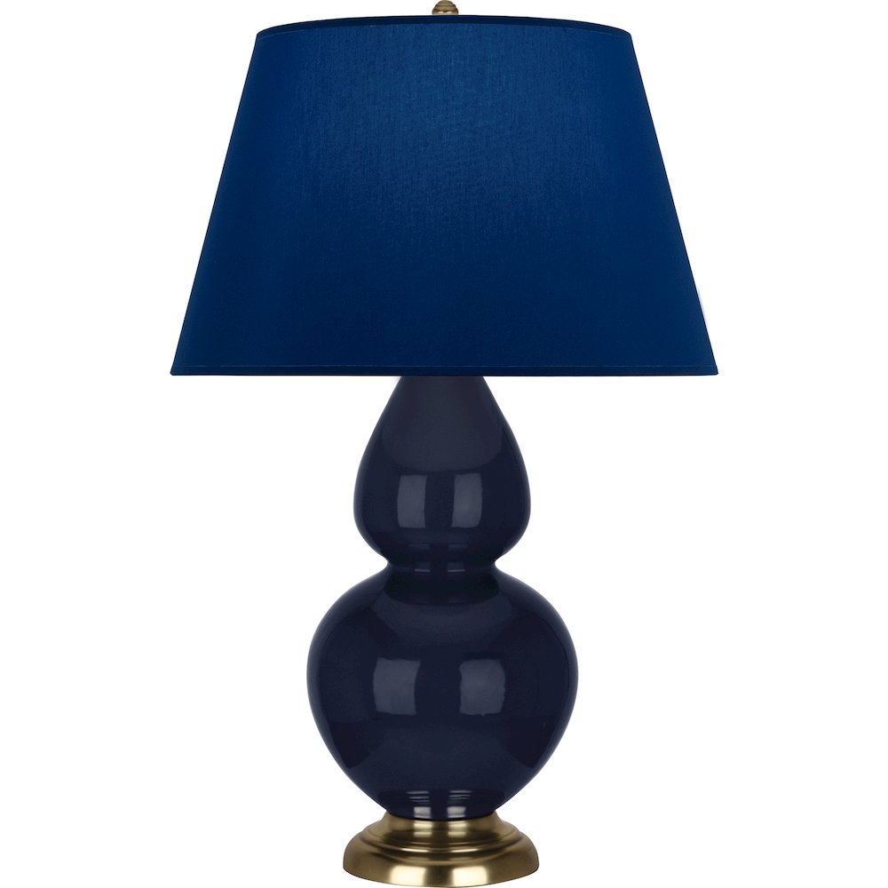 Midnight Double Gourd Table Lamp in Midnight Blue Glazed Ceramic Color. Picture 1