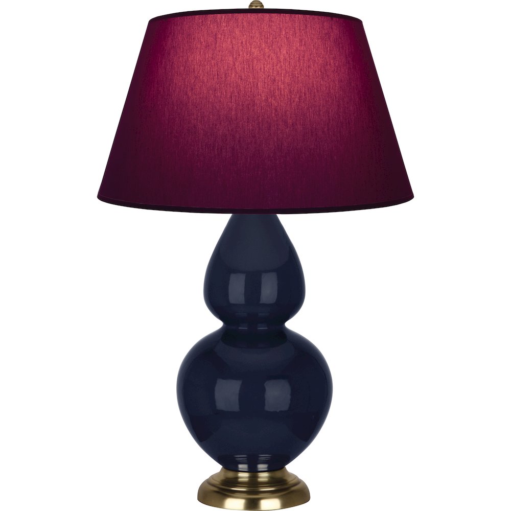 Midnight Double Gourd Table Lamp in Midnight Blue Glazed Ceramic Color. Picture 1