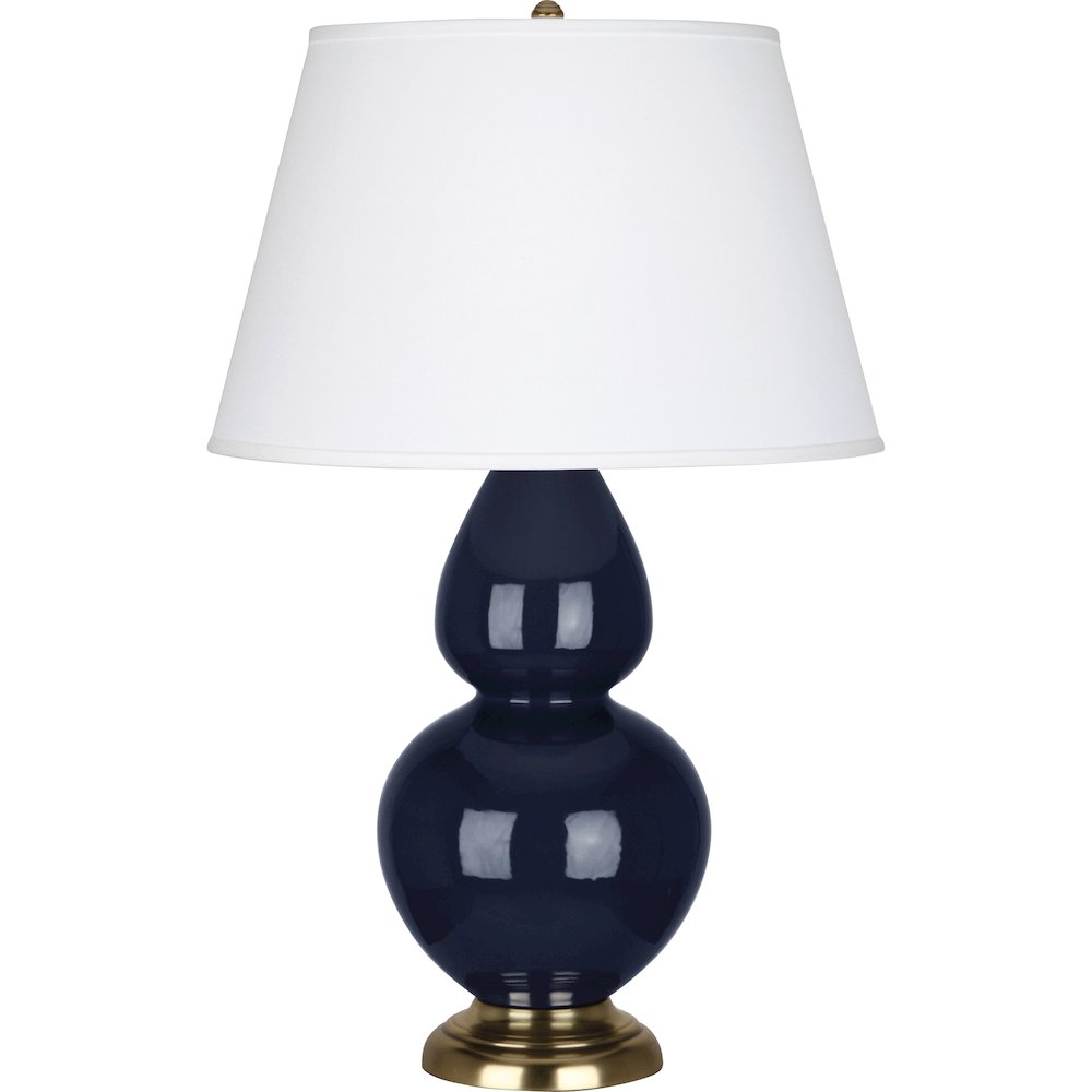 Midnight Double Gourd Table Lamp in Midnight Blue Glazed Ceramic Color. Picture 1