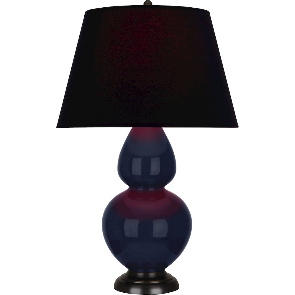 Midnight Double Gourd Table Lamp in Midnight Blue Glazed Ceramic Color. Picture 1