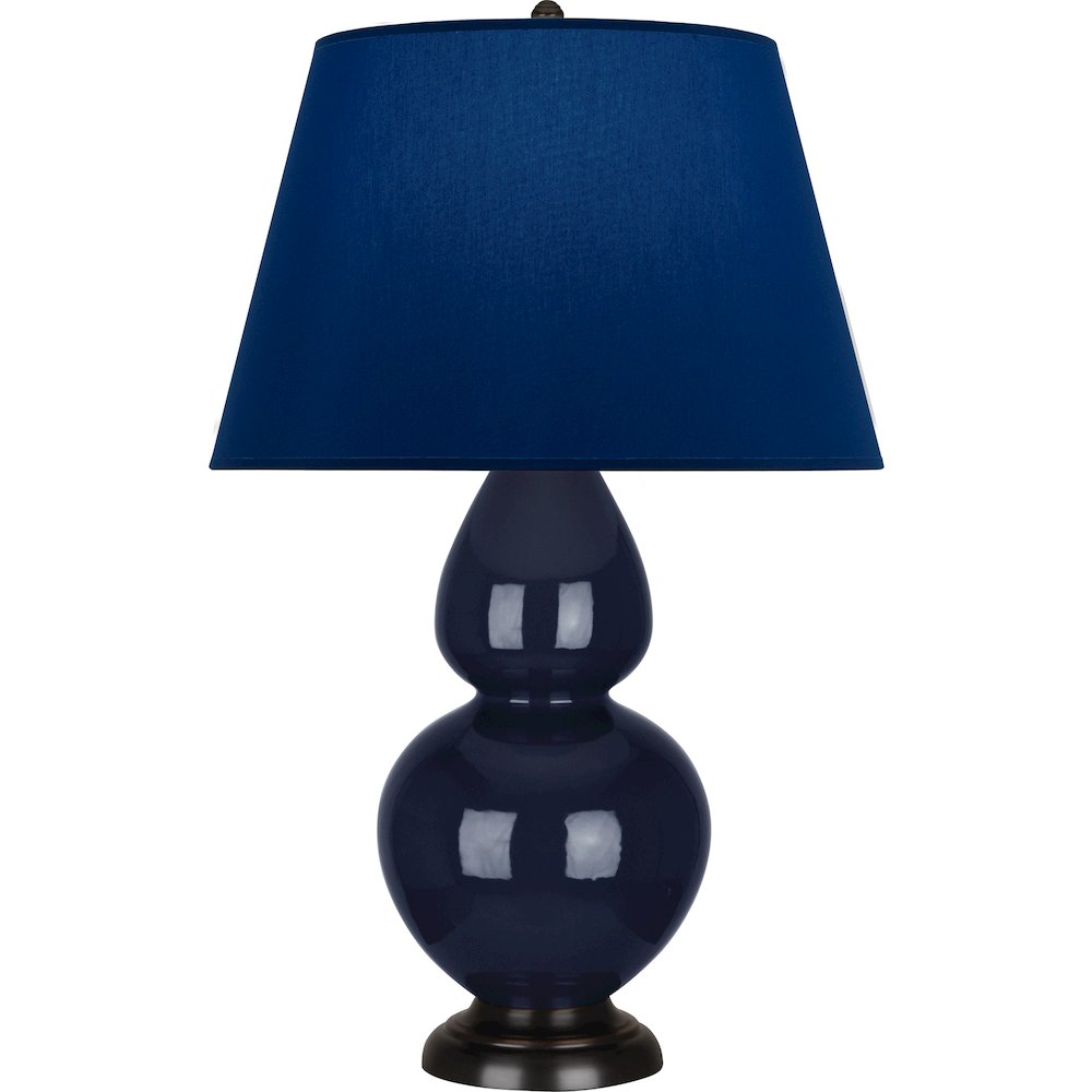 Midnight Double Gourd Table Lamp in Midnight Blue Glazed Ceramic Color. Picture 1