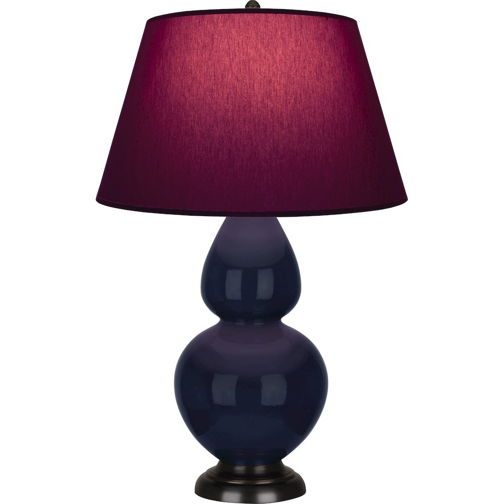 Midnight Double Gourd Table Lamp in Midnight Blue Glazed Ceramic Color. Picture 1