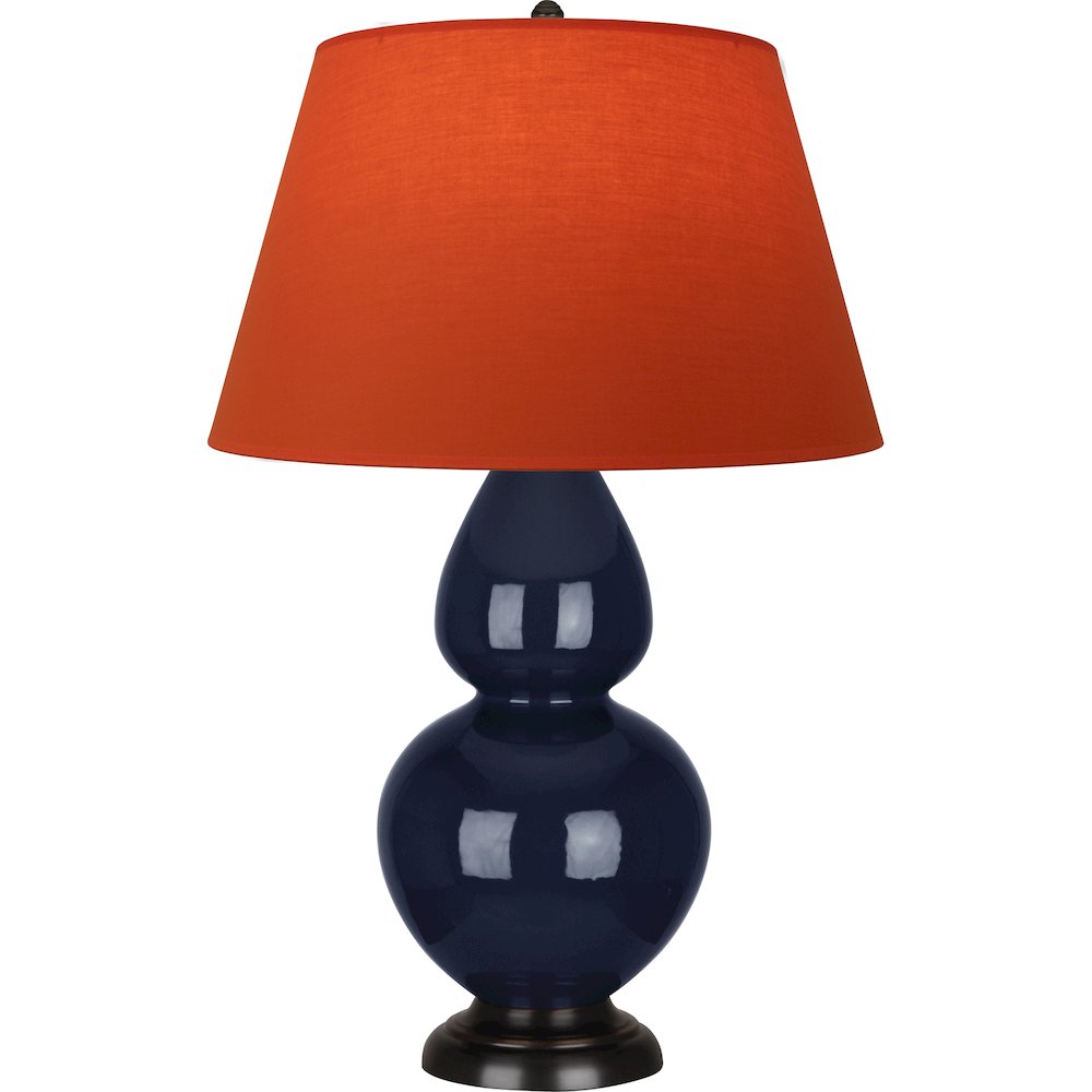 Midnight Double Gourd Table Lamp in Midnight Blue Glazed Ceramic Color. Picture 1