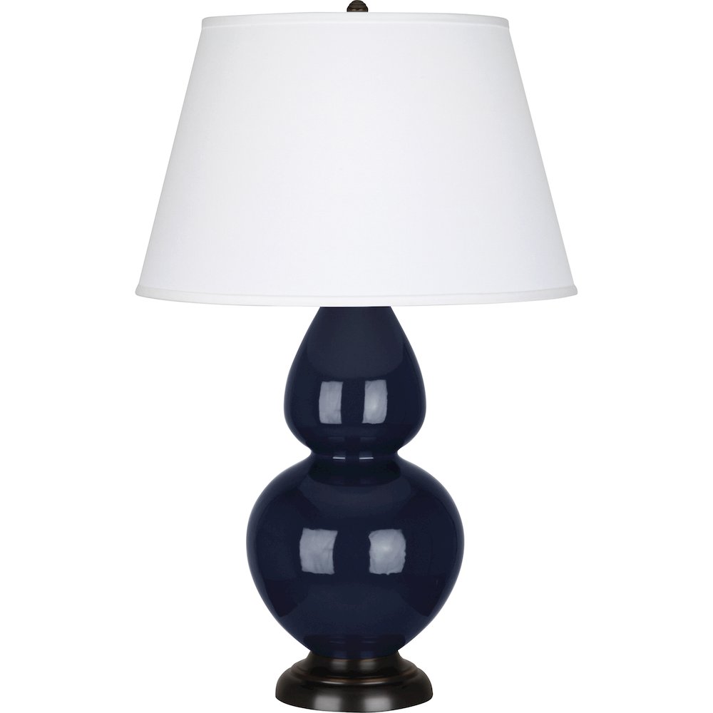 Midnight Double Gourd Table Lamp in Midnight Blue Glazed Ceramic Color. Picture 1