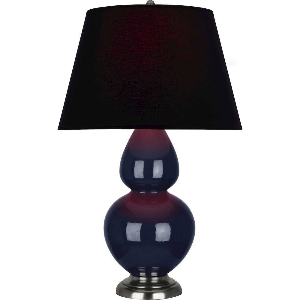Midnight Double Gourd Table Lamp in Midnight Blue Glazed Ceramic Color. Picture 1
