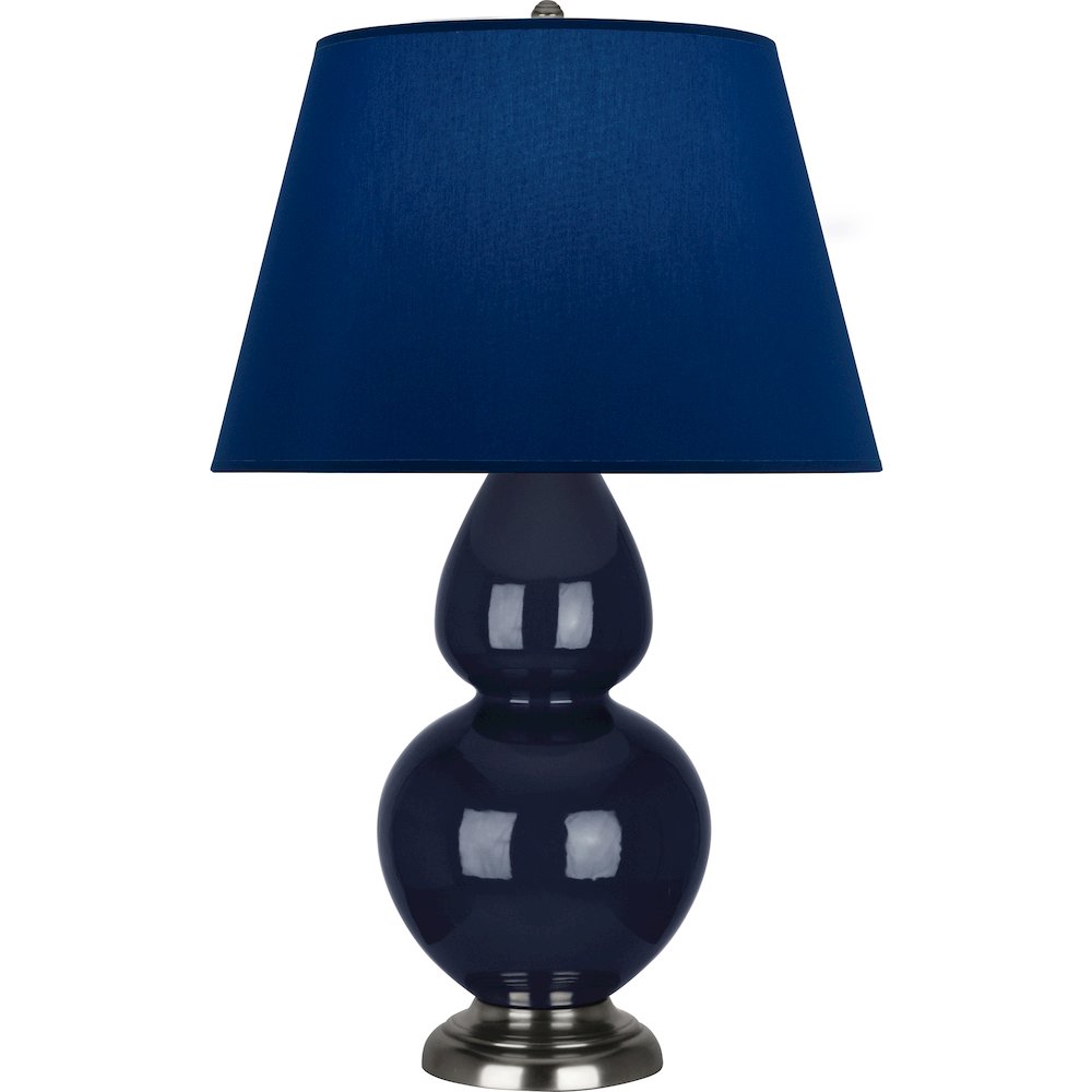Midnight Double Gourd Table Lamp in Midnight Blue Glazed Ceramic Color. Picture 1
