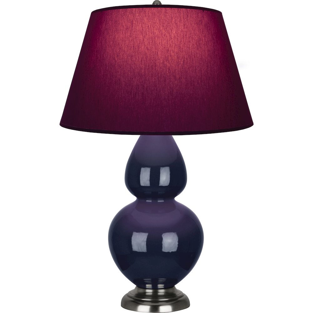 Midnight Double Gourd Table Lamp in Midnight Blue Glazed Ceramic Color. Picture 1