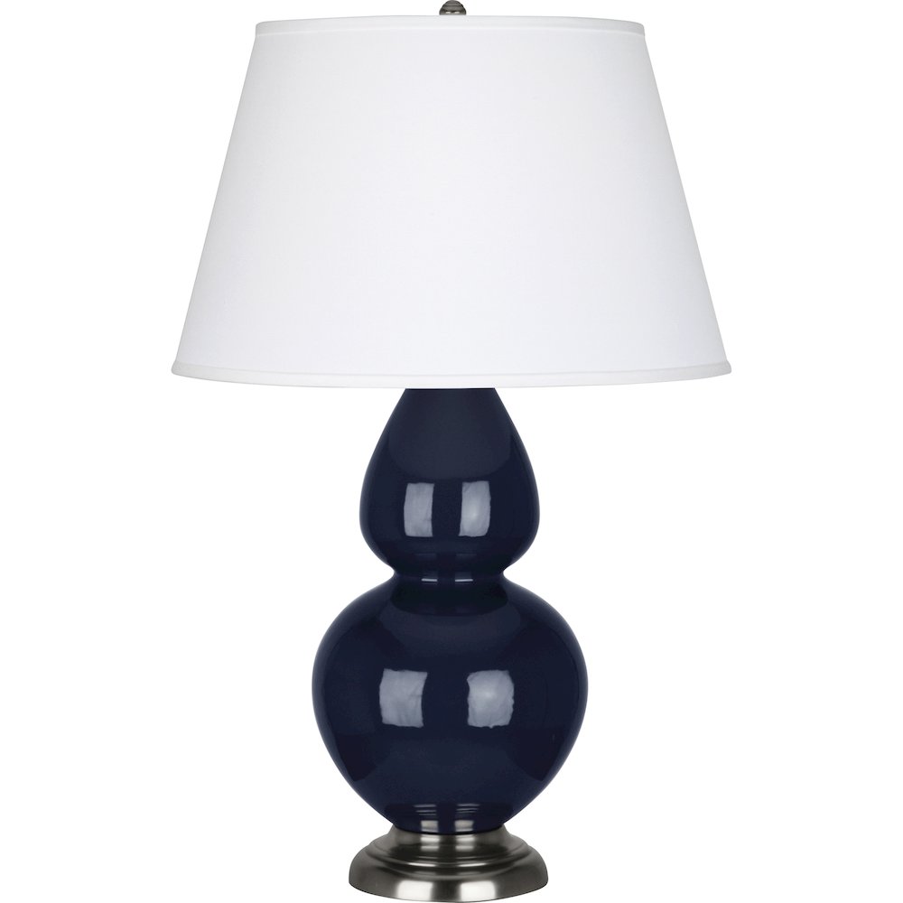 Midnight Double Gourd Table Lamp in Midnight Blue Glazed Ceramic Color. Picture 1