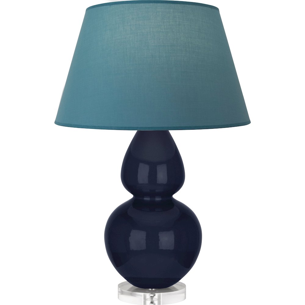 Midnight Double Gourd Table Lamp in Midnight Blue Glazed Ceramic Color. Picture 1