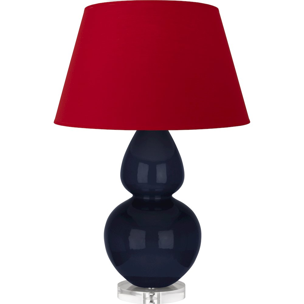 Midnight Double Gourd Table Lamp in Midnight Blue Glazed Ceramic Color. Picture 1