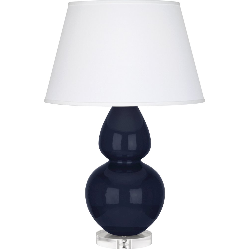 Midnight Double Gourd Table Lamp in Midnight Blue Glazed Ceramic Color. Picture 1
