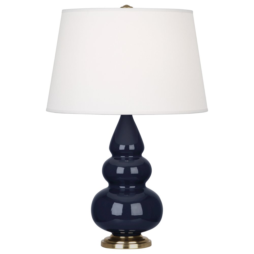 Midnight Small Triple Gourd Accent Lamp in Midnight Blue Glazed Ceramic Color. Picture 1