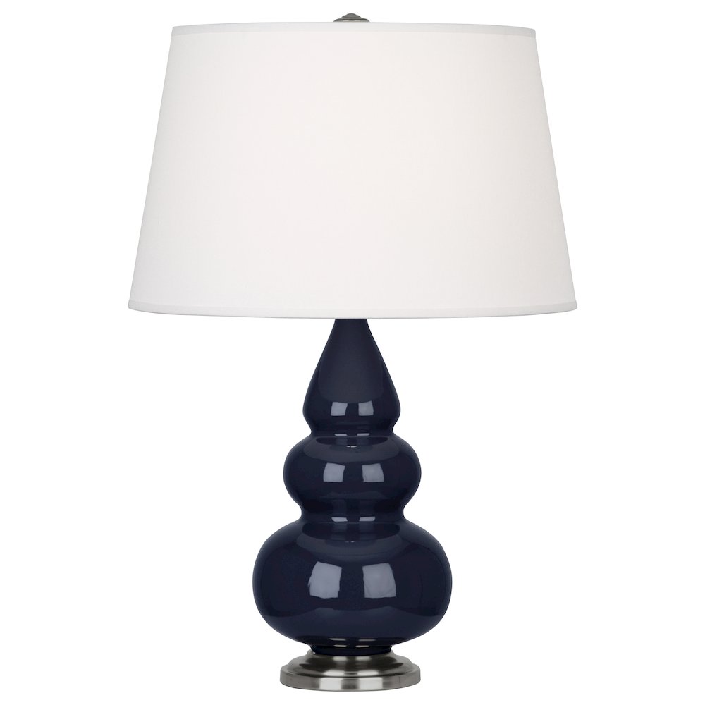 Midnight Small Triple Gourd Accent Lamp in Midnight Blue Glazed Ceramic Color. Picture 1