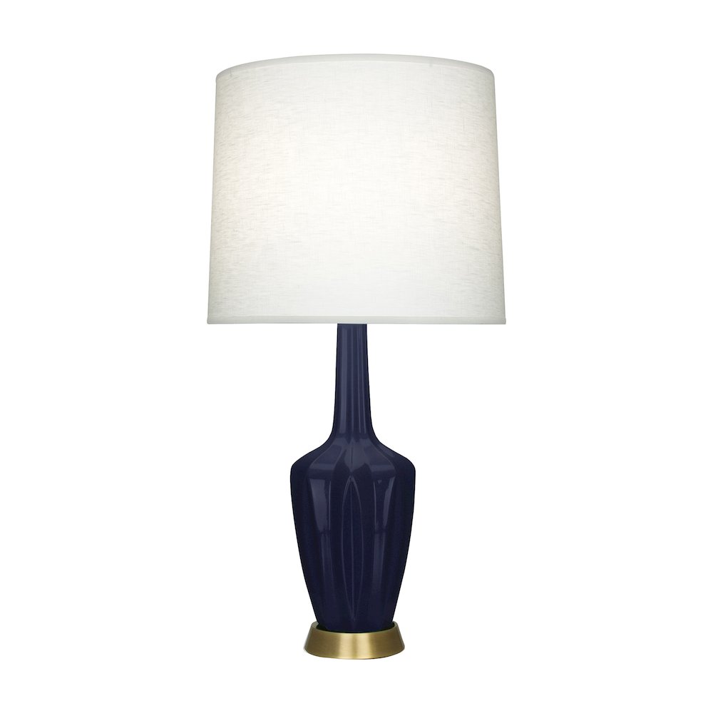 Midnight Emma Accent Lamp in Midnight Blue Glazed Ceramic Color. Picture 1