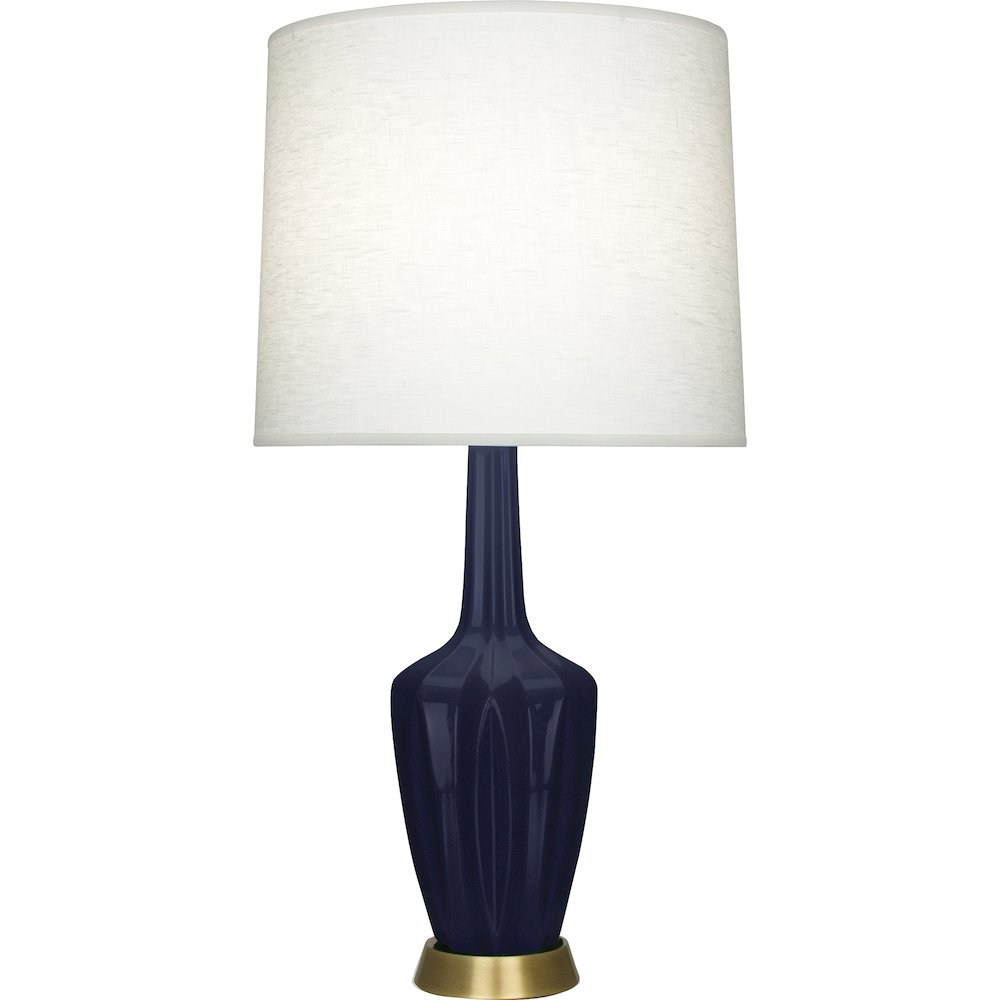 Midnight Emma Table Lamp in Midnight Blue Glazed Ceramic Color. Picture 1
