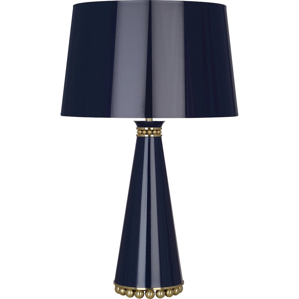 Pearl Table Lamp in Midnight Blue Lacquered Paint Color. Picture 1
