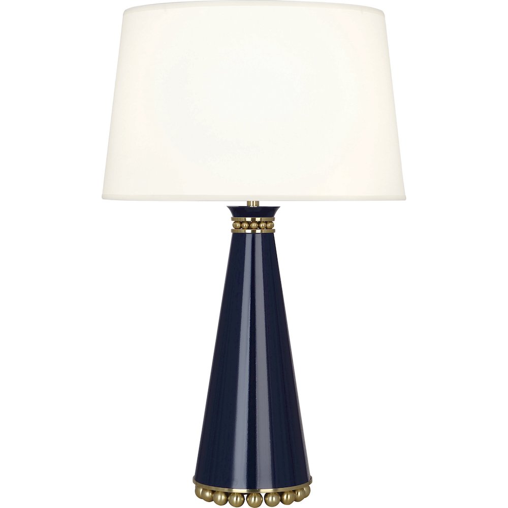 Pearl Table Lamp in Midnight Blue Lacquered Paint Color. Picture 1