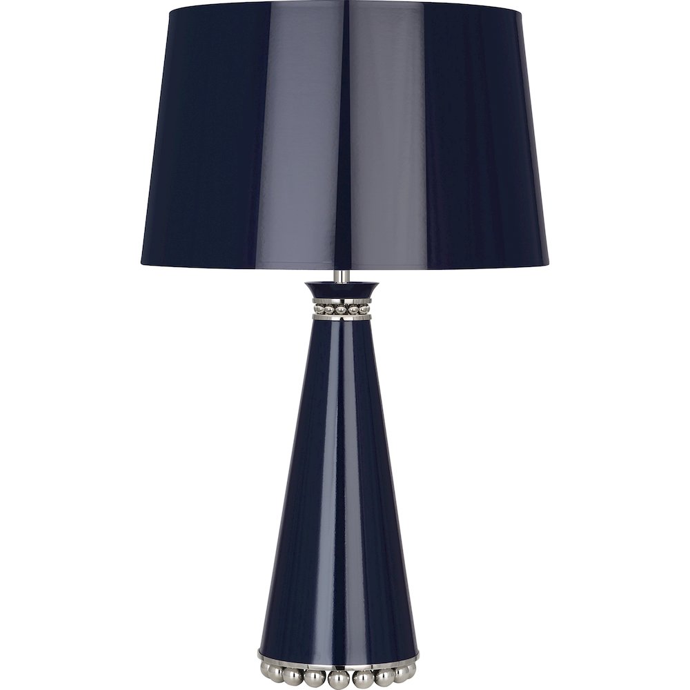 Pearl Table Lamp in Midnight Blue Lacquered Paint Color. Picture 1