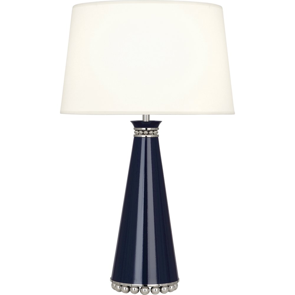 Pearl Table Lamp in Midnight Blue Lacquered Paint Color. Picture 1