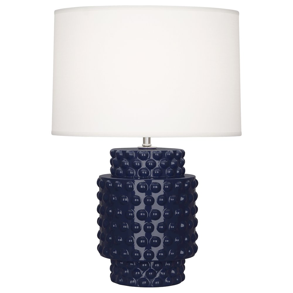 Midnight Dolly Accent Lamp in Midnight Blue Glazed Textured Ceramic Color. Picture 1