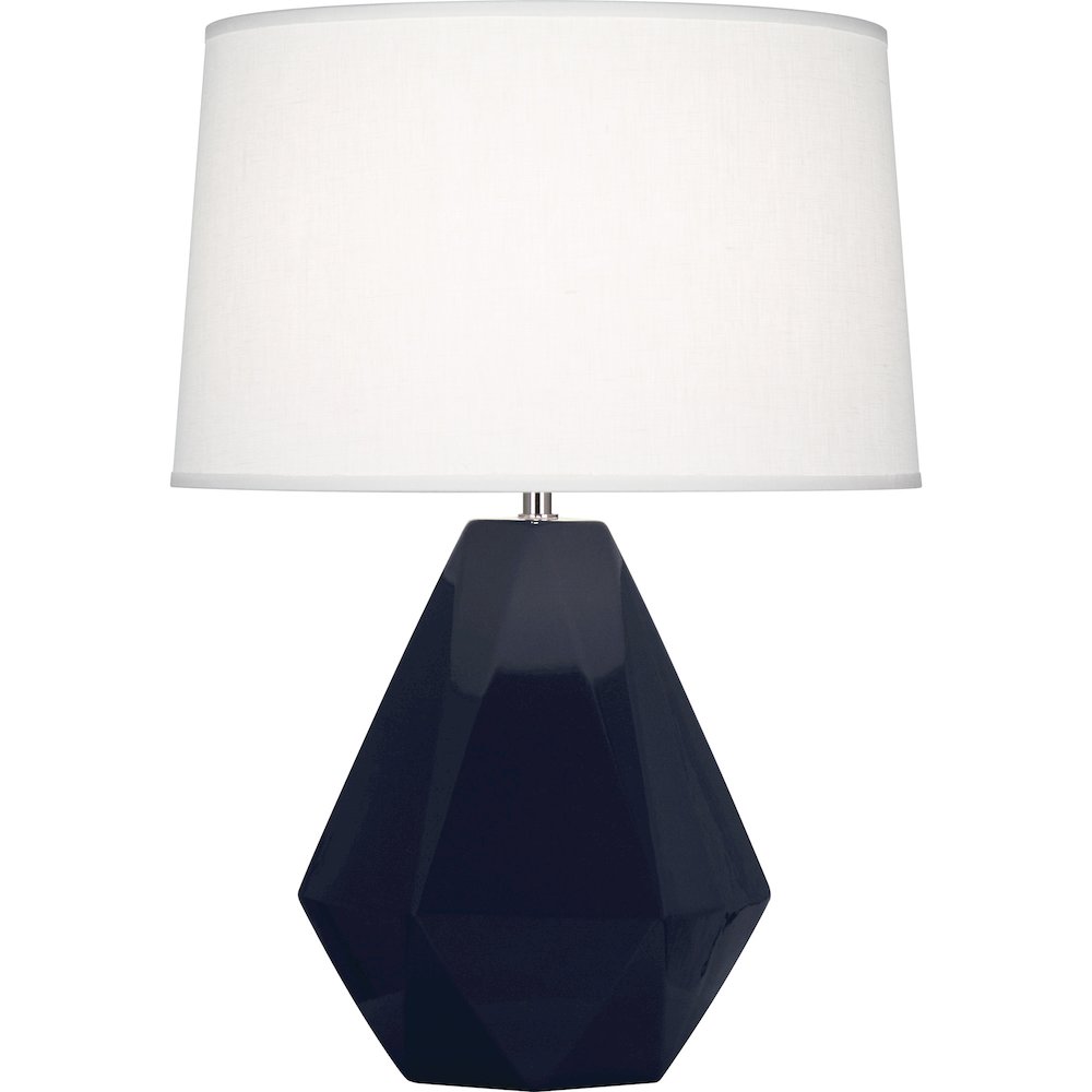 Midnight Delta Table Lamp in Midnight Blue Glazed Ceramic Color. Picture 1