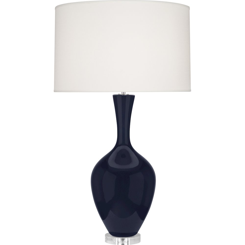Midnight Audrey Table Lamp in Midnight Blue Glazed Ceramic Color. Picture 1