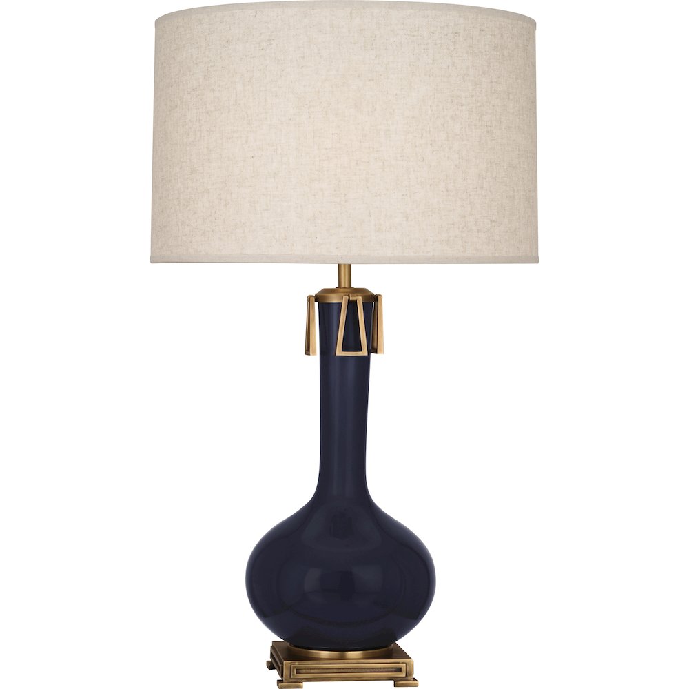 Midnight Athena Table Lamp in Midnight Blue Glazed Ceramic Color. Picture 1
