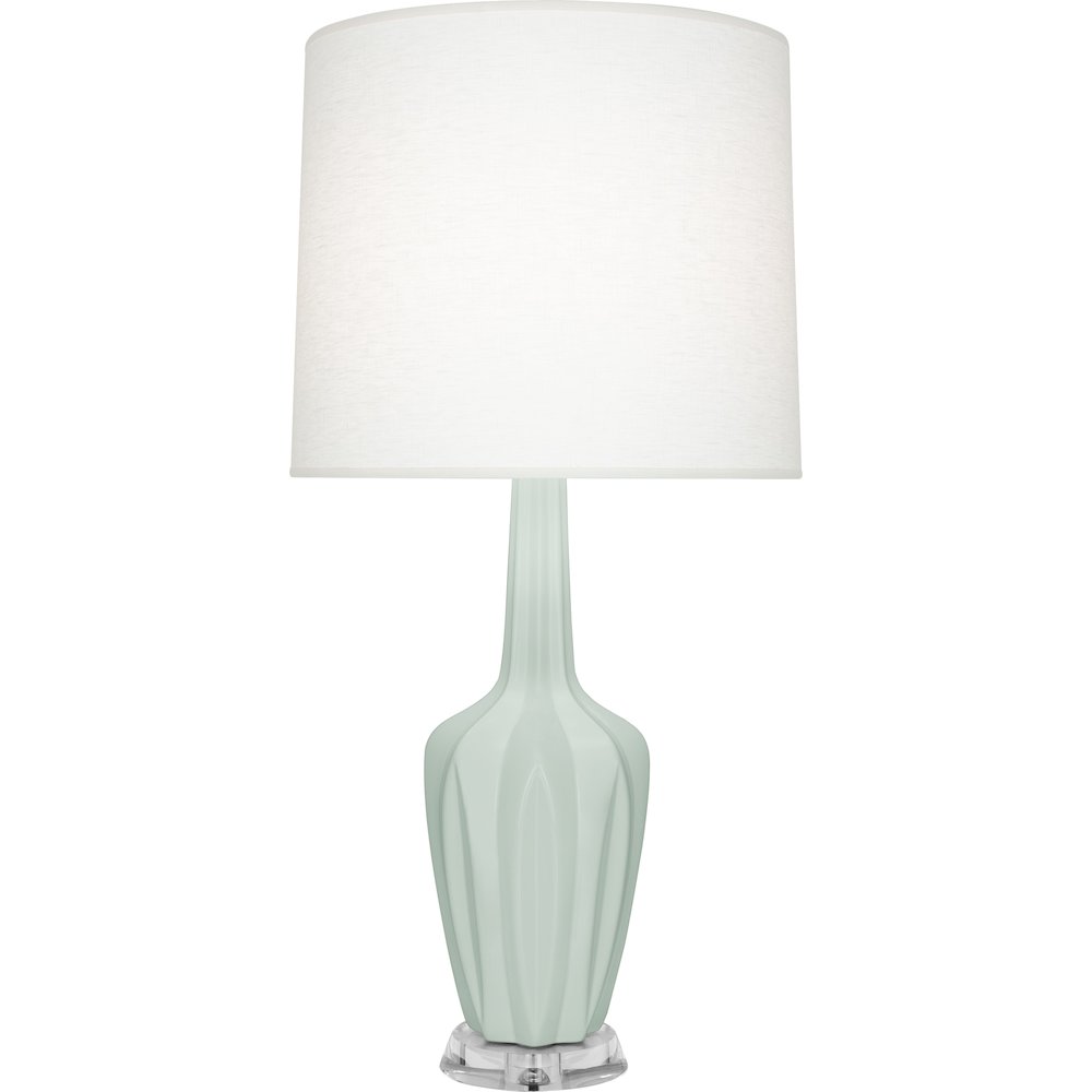 Matte Celadon Emma Table Lamp in Matte Celadon Glazed Ceramic Color. Picture 1