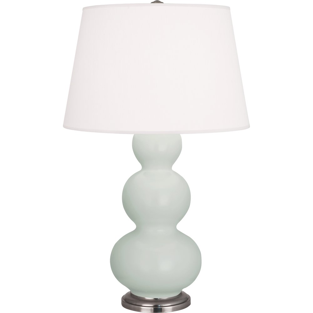 Matte Celadon Triple Gourd Table Lamp in Matte Celadon Glazed Ceramic Color. Picture 1