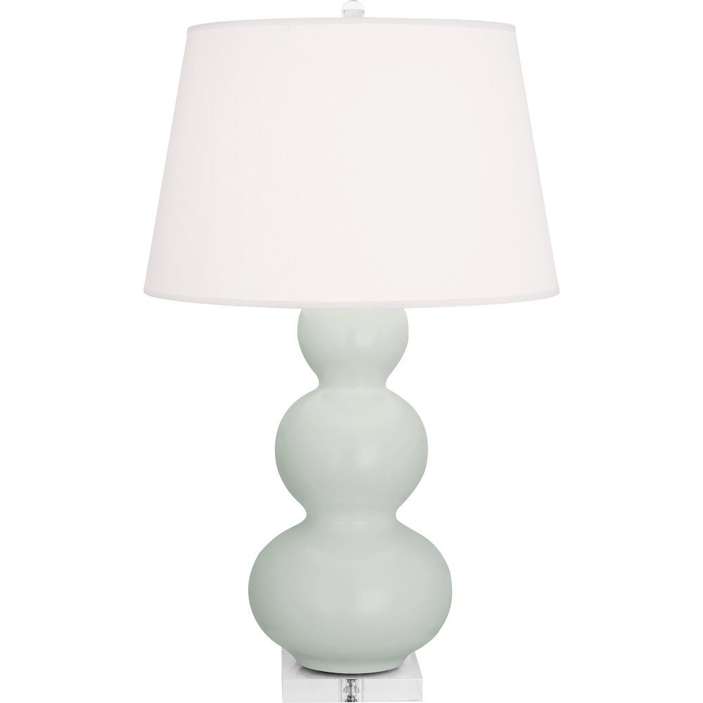 Matte Celadon Triple Gourd Table Lamp in Matte Celadon Glazed Ceramic Color. Picture 1