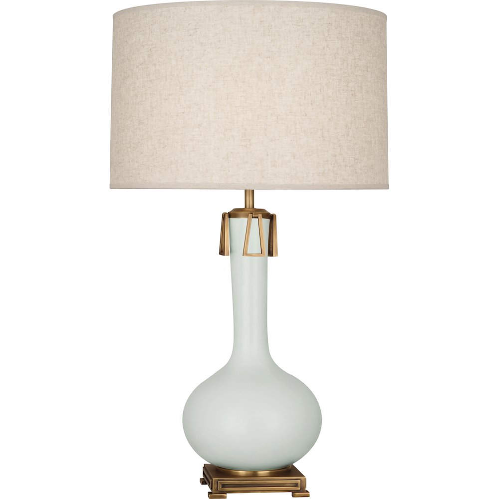Matte Celadon Athena Table Lamp in Matte Celadon Glazed Ceramic Color. Picture 1