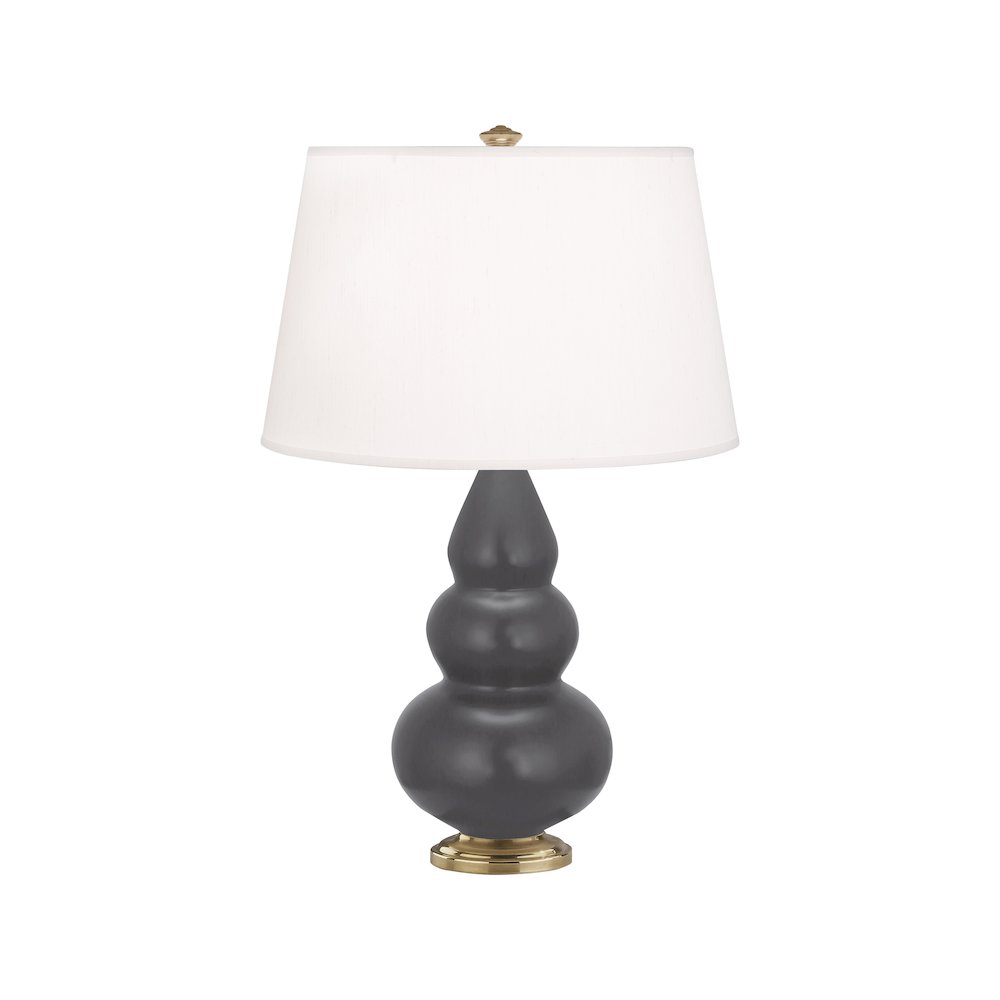 Matte Ash Small Triple Gourd Accent Lamp in Matte Ash Glazed Ceramic Color. Picture 1