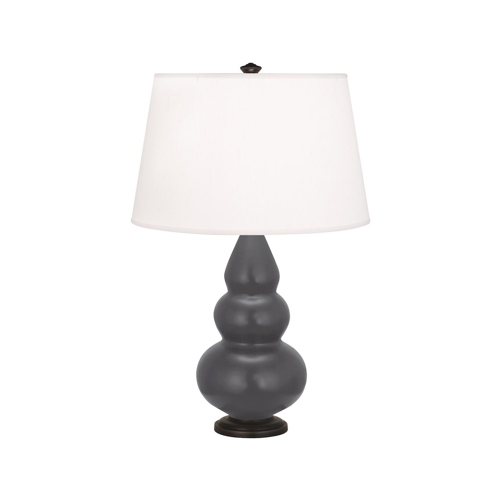Matte Ash Small Triple Gourd Accent Lamp in Matte Ash Glazed Ceramic Color. Picture 1