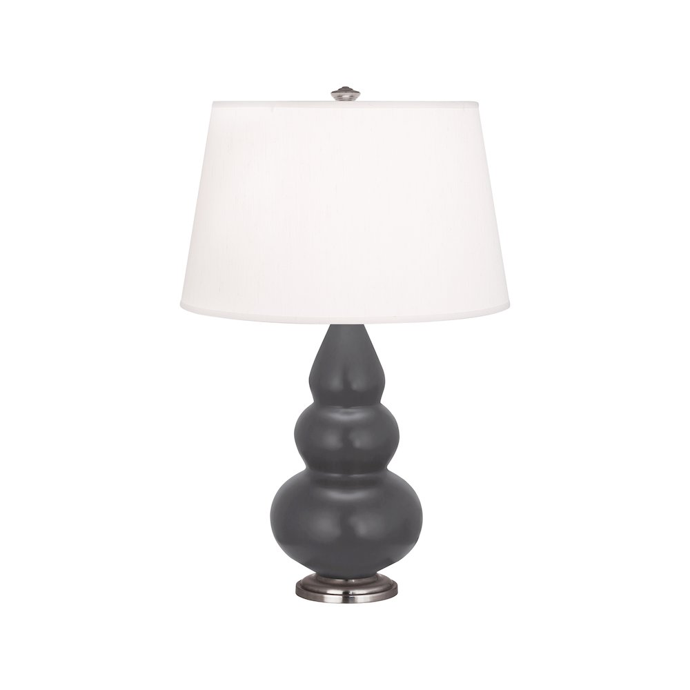 Matte Ash Small Triple Gourd Accent Lamp in Matte Ash Glazed Ceramic Color. Picture 1