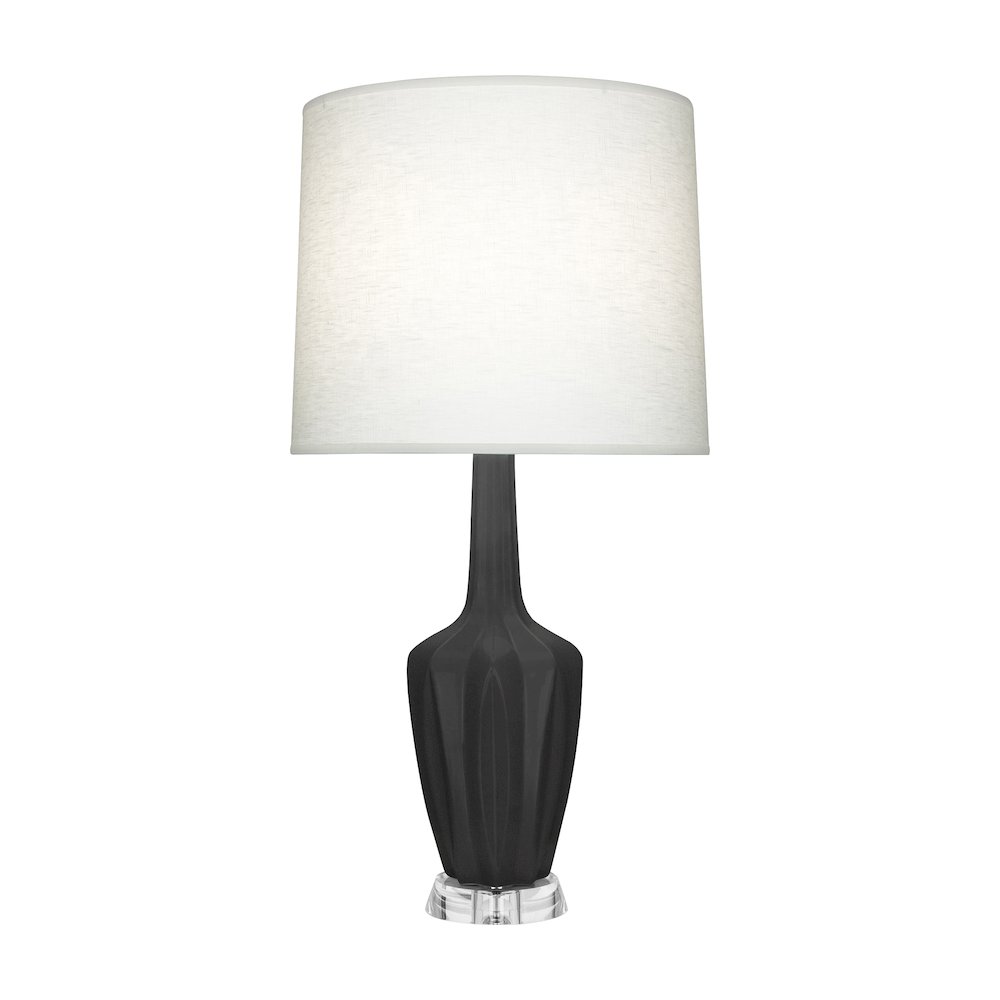 Matte Ash Emma Accent Lamp in Matte Ash Glazed Ceramic Color. Picture 1