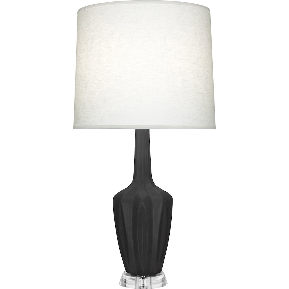 Matte Ash Emma Table Lamp in Matte Ash Glazed Ceramic Color. Picture 1