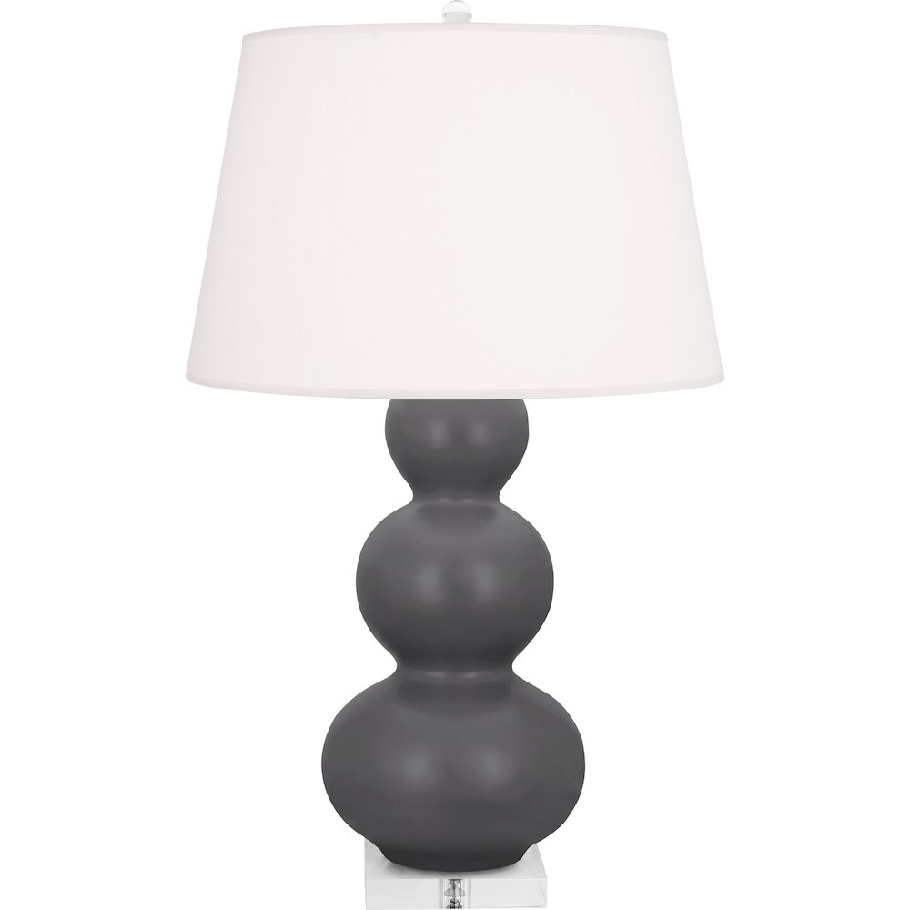 Matte Ash Triple Gourd Table Lamp in Matte Ash Glazed Ceramic Color. Picture 1