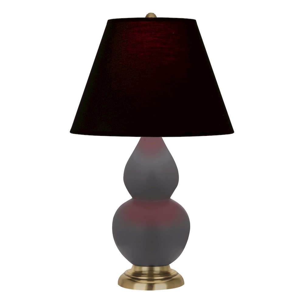 Matte Ash Small Double Gourd Accent Lamp in Matte Ash Glazed Ceramic Color. Picture 1