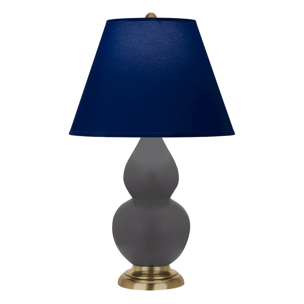 Matte Ash Small Double Gourd Accent Lamp in Matte Ash Glazed Ceramic Color. Picture 1