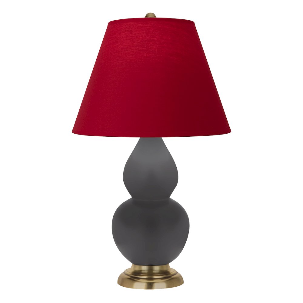 Matte Ash Small Double Gourd Accent Lamp in Matte Ash Glazed Ceramic Color. Picture 1