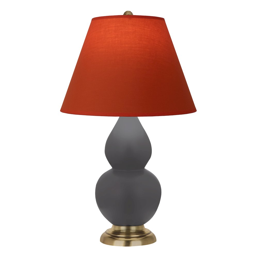 Matte Ash Small Double Gourd Accent Lamp in Matte Ash Glazed Ceramic Color. Picture 1