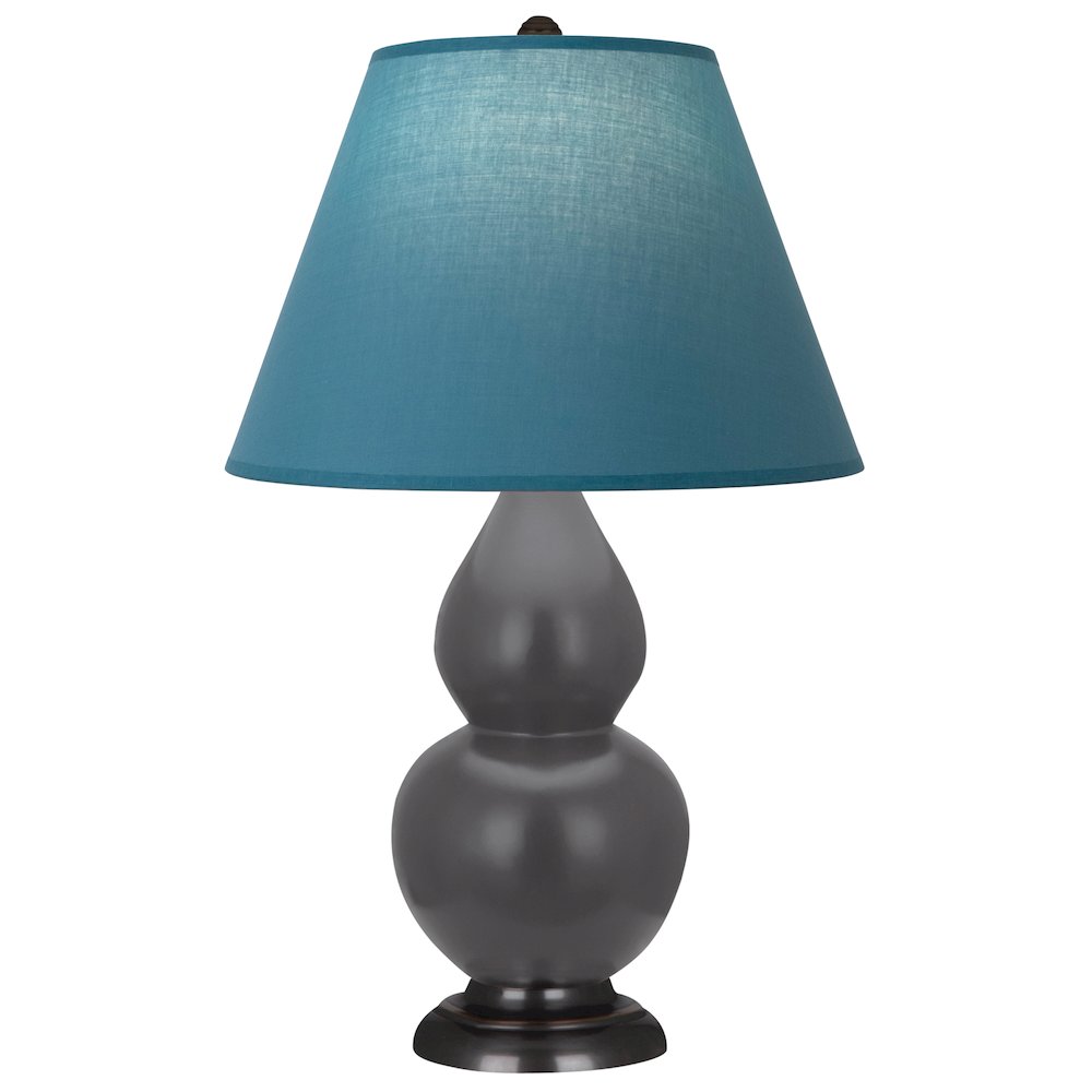 Matte Ash Small Double Gourd Accent Lamp in Matte Ash Glazed Ceramic Color. Picture 1