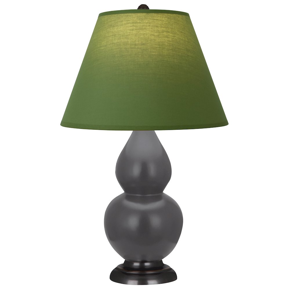 Matte Ash Small Double Gourd Accent Lamp in Matte Ash Glazed Ceramic Color. Picture 1