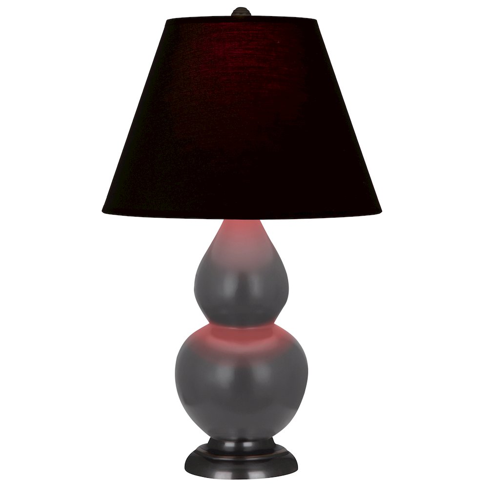 Matte Ash Small Double Gourd Accent Lamp in Matte Ash Glazed Ceramic Color. Picture 1