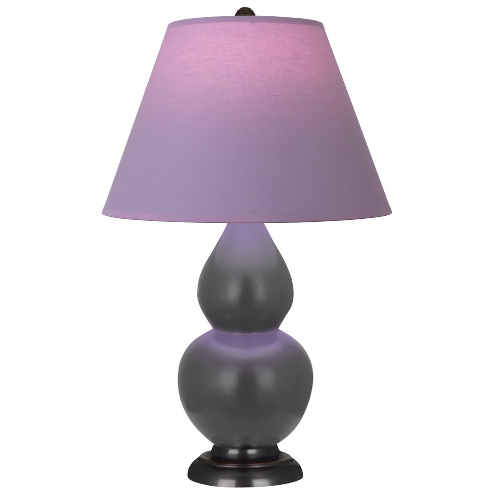 Matte Ash Small Double Gourd Accent Lamp in Matte Ash Glazed Ceramic Color. Picture 1