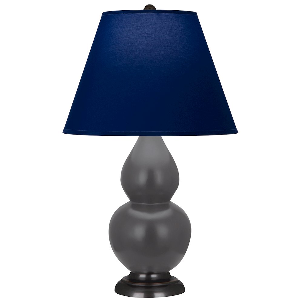 Matte Ash Small Double Gourd Accent Lamp in Matte Ash Glazed Ceramic Color. Picture 1