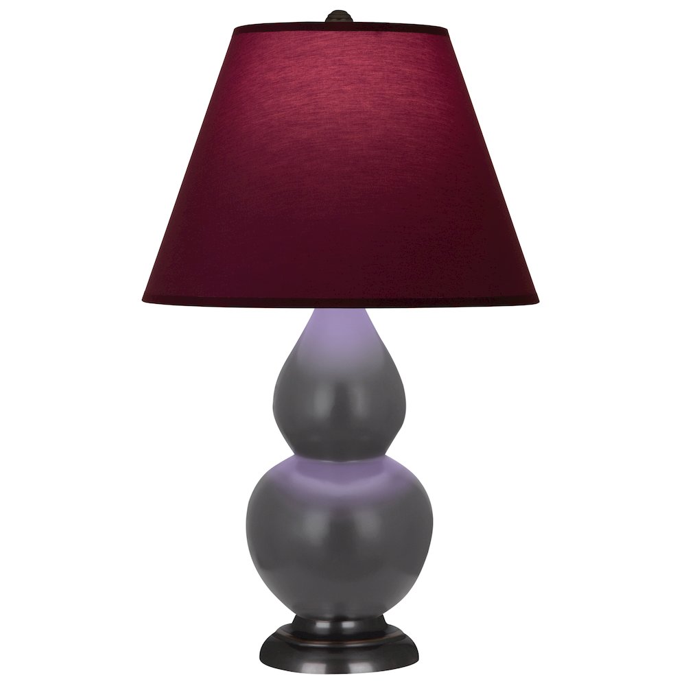 Matte Ash Small Double Gourd Accent Lamp in Matte Ash Glazed Ceramic Color. Picture 1